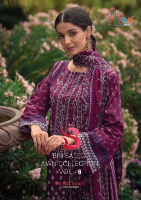 shree fab new launch bin saeed lawn collection vol 6 ready made Pakistani suits with embroidered dupatta collection  Shree fab