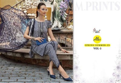 shree fab new launch m print spring summer  23 vol 03 pure cotton patches work Pakistani suits  chiffon dupatta  pakistani suit catalogs