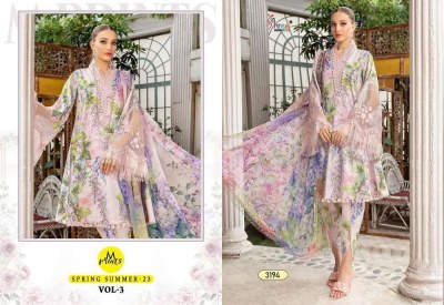 shree fab new launch m print spring summer  23 vol 03 pure cotton patches work Pakistani suits  chiffon dupatta  pakistani suit catalogs