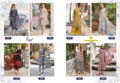 shree fab new launch m print spring summer  23 vol 03 pure cotton patches work Pakistani suits  chiffon dupatta  pakistani suit catalogs