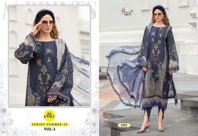 shree fab new launch m print spring summer  23 vol 03 pure cotton patches work Pakistani suits  chiffon dupatta  pakistani suit catalogs