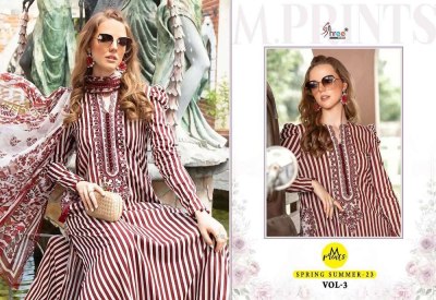 shree fab new launch m print spring summer  23 vol 03 pure cotton patches work Pakistani suits  chiffon dupatta  pakistani suit catalogs