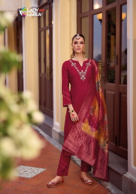 suhagan by lady leela pure handwork fancy kurti pant and dupatta readymade suit catalogs