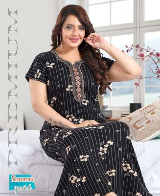 summer special shinker nighty gown vol 455 sd printed hosiery cotton nighty collection  night wear catalogs