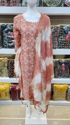 suvesh new design presents  batik fine muslin Kurti with shibori dupatta set combo Kurti design wholesale 