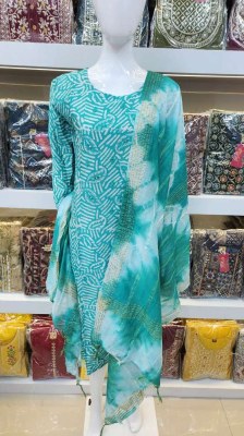 suvesh new design presents  batik fine muslin Kurti with shibori dupatta set combo Kurti design wholesale  Size wise Combo Set