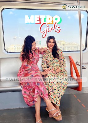 swish new launch Metrogirls  rich rayon printed Flair Kurti With Belt wholesale