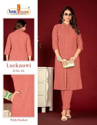 tunic house lucknowi lining chikankari Kurti with work combo size Kurti design wholesale  rate in Surat  kurtis catalogs