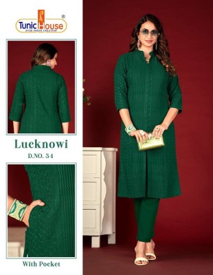 tunic house lucknowi lining chikankari Kurti with work combo size Kurti design wholesale  rate in Surat  kurtis catalogs