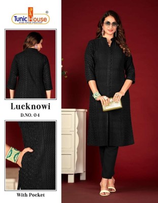 tunic house lucknowi lining chikankari Kurti with work combo size Kurti design wholesale  rate in Surat  kurtis catalogs