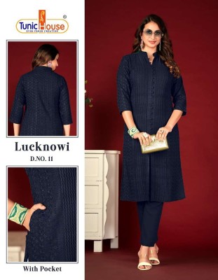 tunic house lucknowi lining chikankari Kurti with work combo size Kurti design wholesale  rate in Surat  kurtis catalogs