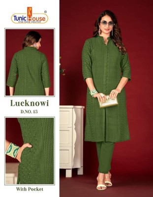 tunic house lucknowi lining chikankari Kurti with work combo size Kurti design wholesale  rate in Surat  kurtis catalogs