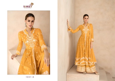 vamika by lakhnavi vol 6 gold heavy reyon designer embroidered readymade sharara suit catalog at wholesale price readymade suit catalogs