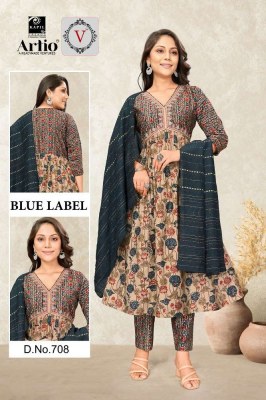 veda by kapil trend new design launch blue lable modal printed aaliya pattern 3 pic suits wholesaler supplier in India   kurtis catalogs