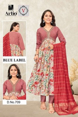 veda by kapil trend new design launch blue lable modal printed aaliya pattern 3 pic suits wholesaler supplier in India   kurtis catalogs