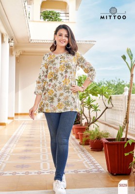 victoria vol 6 by Mittoo reyon printed fancy short top catalogue at affordable rate readymade suit catalogs