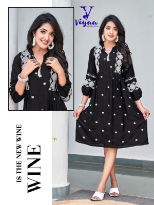 viyaa designer by candy finest quality of pure heavy reyon slub tunic style catalog at wholesale price kurtis catalogs