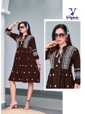 viyaa designer by candy finest quality of pure heavy reyon slub tunic style catalog at wholesale price kurtis catalogs