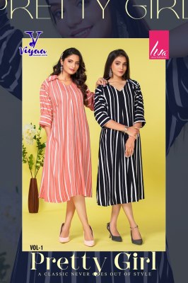 viyaa designer by pretty girl v1 Finest Quality of Pure reyon long tunic catalog at wholesale price kurtis catalogs