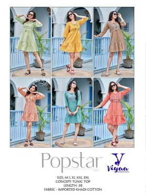 viyaa designer new launch popstar vol 3 fancy tunic style short top collection  kurtis catalogs