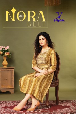 viyaa designer new presents nora belt vol 1 rayon nyra cute a line kurti wholesale 