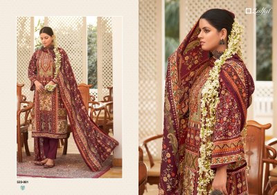 wahida by zulfat Pure Woollen Pashmina Digital Prints with handwork dress material at amaviexpo pakistani suit catalogs