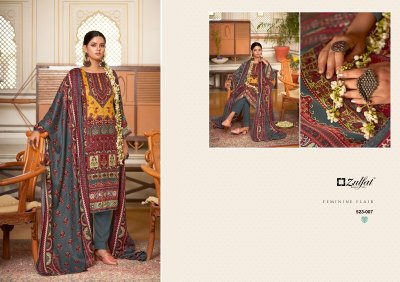 wahida by zulfat Pure Woollen Pashmina Digital Prints with handwork dress material at amaviexpo pakistani suit catalogs