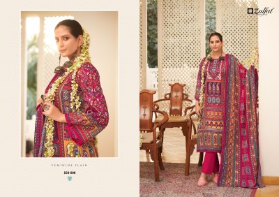 wahida by zulfat Pure Woollen Pashmina Digital Prints with handwork dress material at amaviexpo pakistani suit catalogs