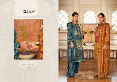 wahida by zulfat Pure Woollen Pashmina Digital Prints with handwork dress material at amaviexpo pakistani suit catalogs