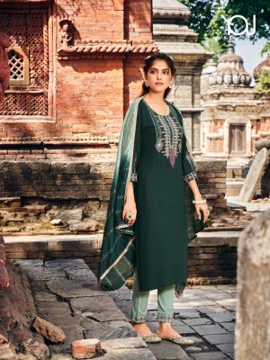 wanna new launch Khwaab Vol 2  Fancy Rayon Dobby Thread Work Kurti With Sleeves work  Pant  Dupatta Catalogue kurtis catalogs