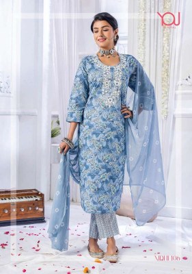 wanna new launch Nidhi  Cotton Cambric  Thread Work Kurti With Cotton Pant & Chiffon Dupatta Catalogue  kurtis catalogs