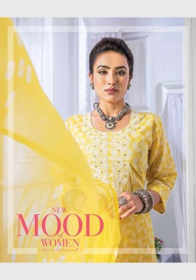 wanna new launch Nidhi  Cotton Cambric  Thread Work Kurti With Cotton Pant & Chiffon Dupatta Catalogue  kurtis catalogs