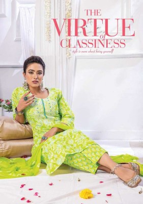 wanna new launch Nidhi  Cotton Cambric  Thread Work Kurti With Cotton Pant & Chiffon Dupatta Catalogue  kurtis catalogs