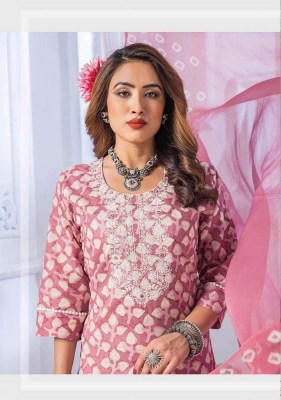 wanna new launch Nidhi  Cotton Cambric  Thread Work Kurti With Cotton Pant & Chiffon Dupatta Catalogue  kurtis catalogs