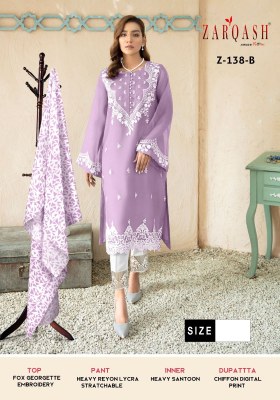 zarqash new design launch z 138  Designer Embroidered Tunic wear ready made Pakistani suits wholesale