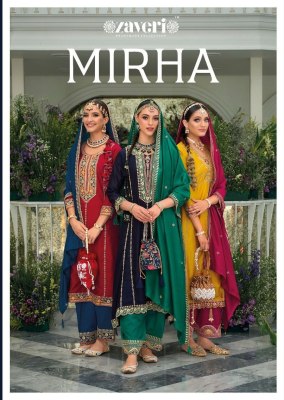 zaveri by mirha premium silk with emboidery work  Duppta- premium silk embroidery work readymade suit catalogue at wholesale  Zaveri  women beauty 