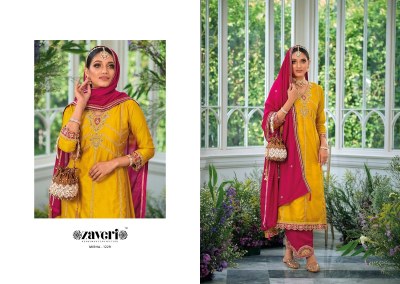 zaveri by mirha premium silk with emboidery work  Duppta- premium silk embroidery work readymade suit catalogue at wholesale  kurtis catalogs