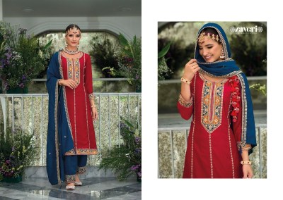 zaveri by mirha premium silk with emboidery work  Duppta- premium silk embroidery work readymade suit catalogue at wholesale  kurtis catalogs