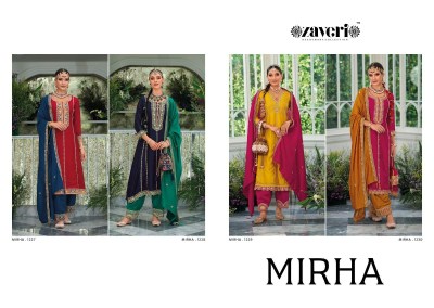 zaveri by mirha premium silk with emboidery work  Duppta- premium silk embroidery work readymade suit catalogue at wholesale  kurtis catalogs