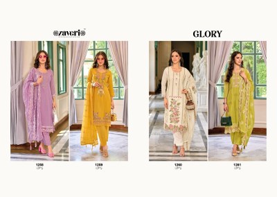 zaveri women beauty by glory soft organza kurti pant and dupatta at wholesale rate kurtis catalogs