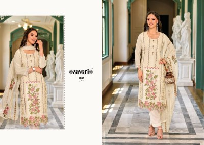 zaveri women beauty by glory soft organza kurti pant and dupatta at wholesale rate kurtis catalogs