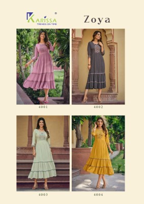 zoya by karissa Premium  rayon gown stylish  hand work  wholesale kurti kurtis catalogs